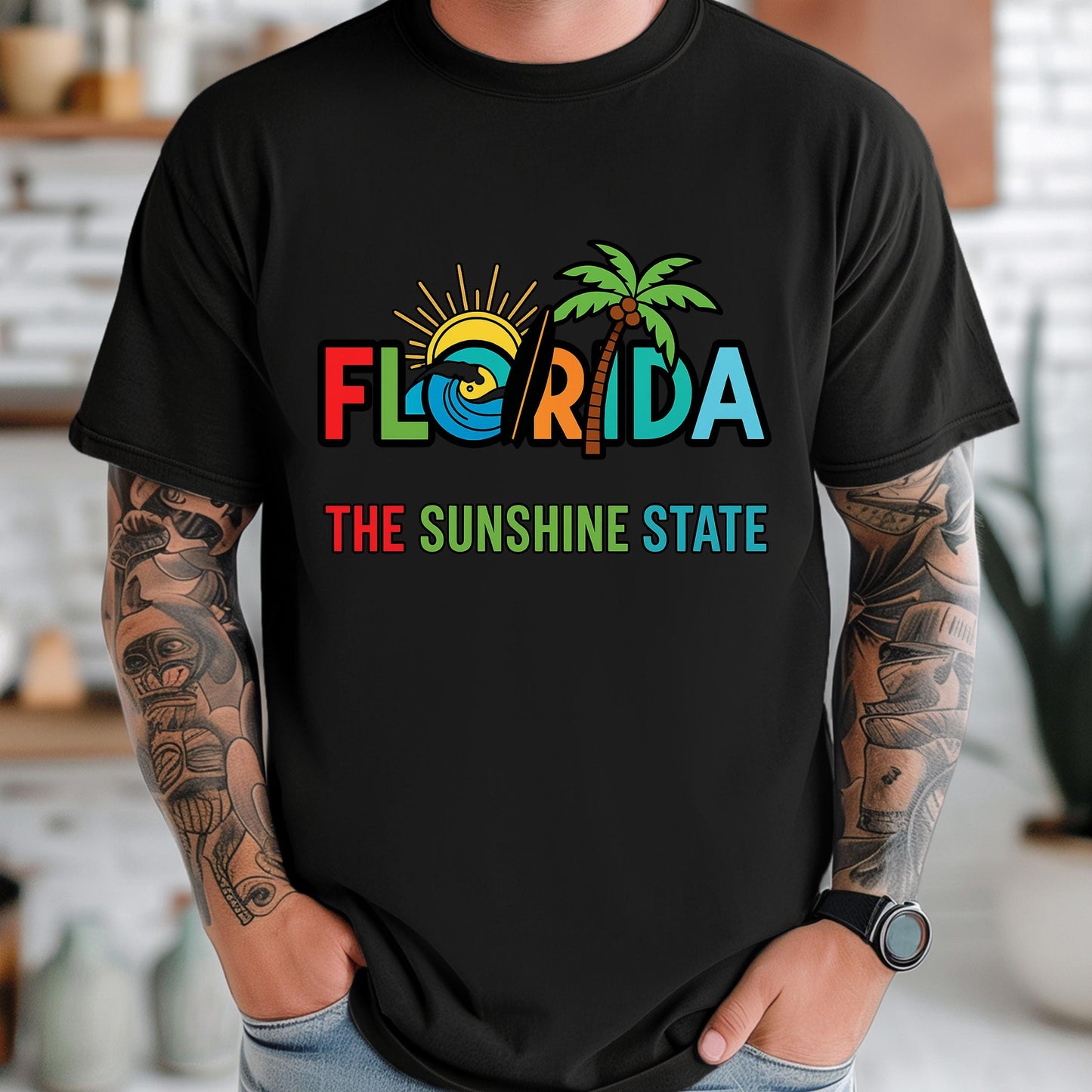 Florida Retro T-Shirt – Vibrant Sunshine State Shirt With Palm Tree Graphic