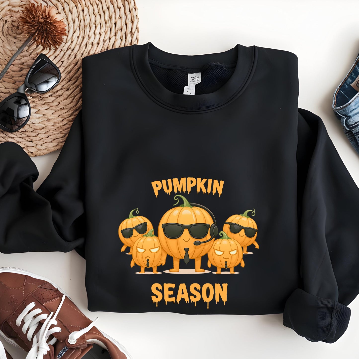 Pumpkin Season Sweatshirt – Cozy Autumn Pullover With Pumpkin Squad Graphic
