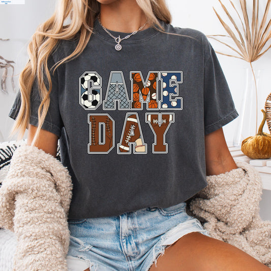 Game Day Sports Tee - Unisex Graphic Tee With Varsity Block Letters