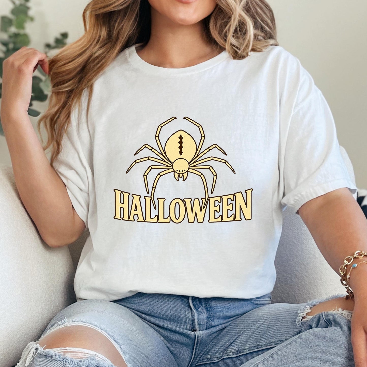Spooky Spider T-Shirt – Gothic Halloween Tee | Retro Graphic Shirt, Soft Cotton