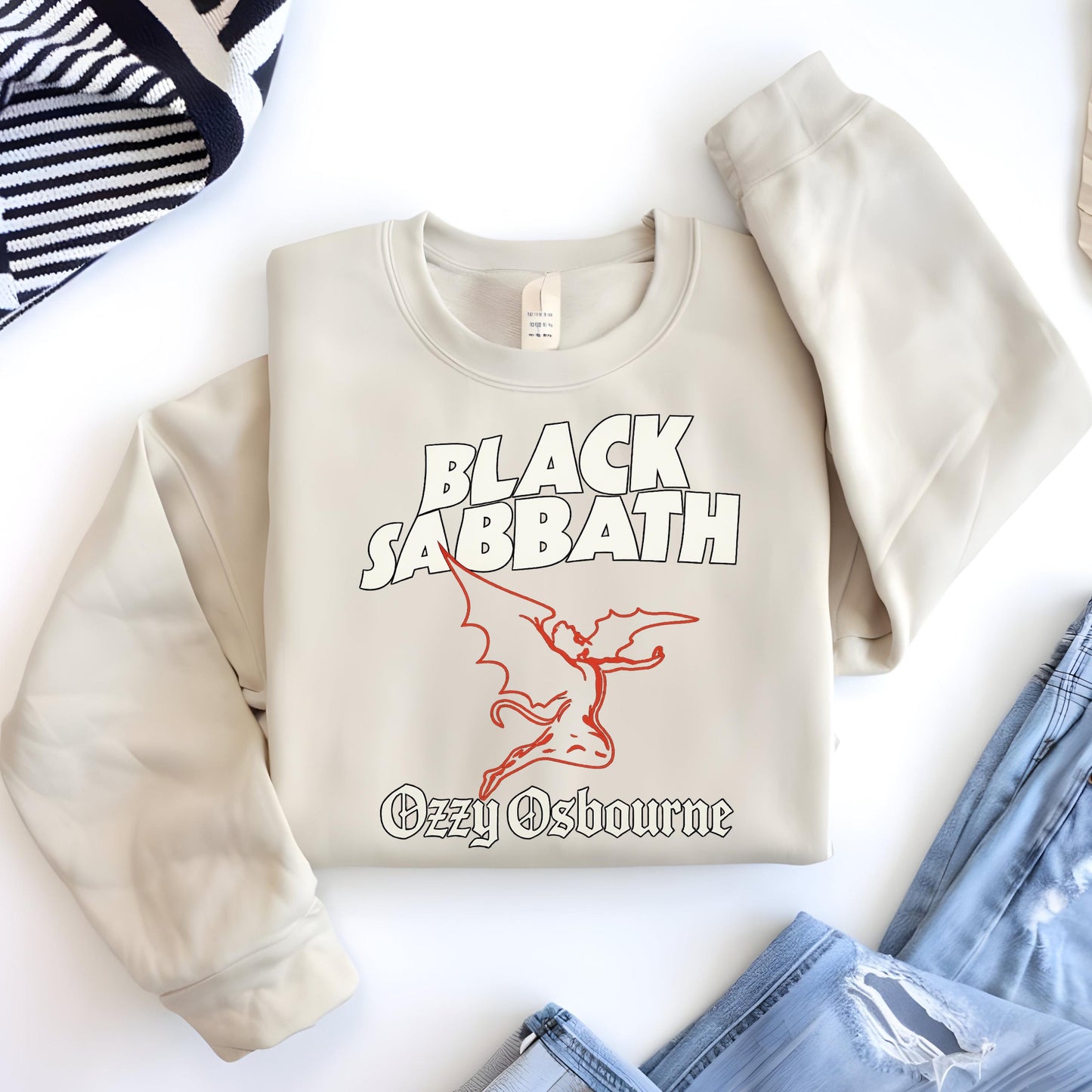 Black Sabbath Sweatshirt - Vintage Rock Hoodie With Ozzy Osbourne Devil Graphic