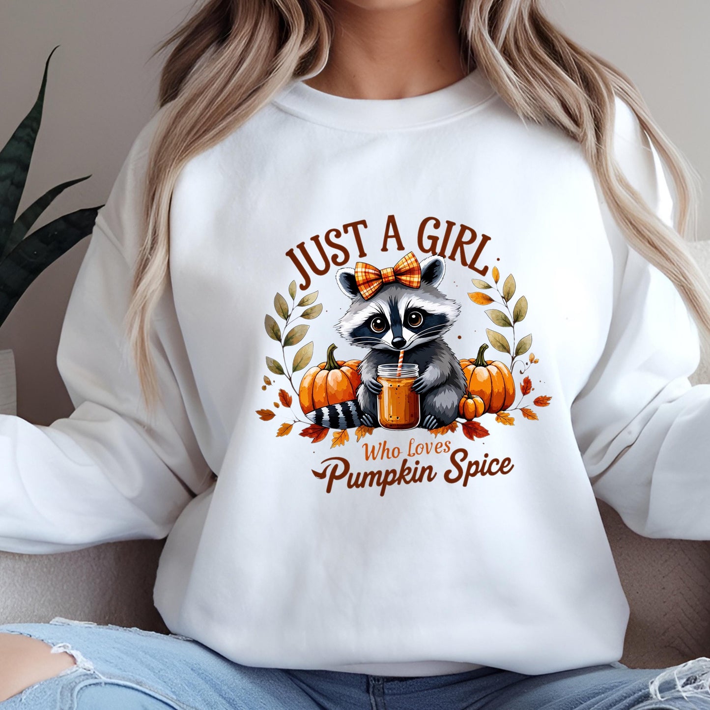 Pumpkin Spice Sweatshirt – Cozy Fall Hoodie With Cute Raccoon Design | Soft Fleece