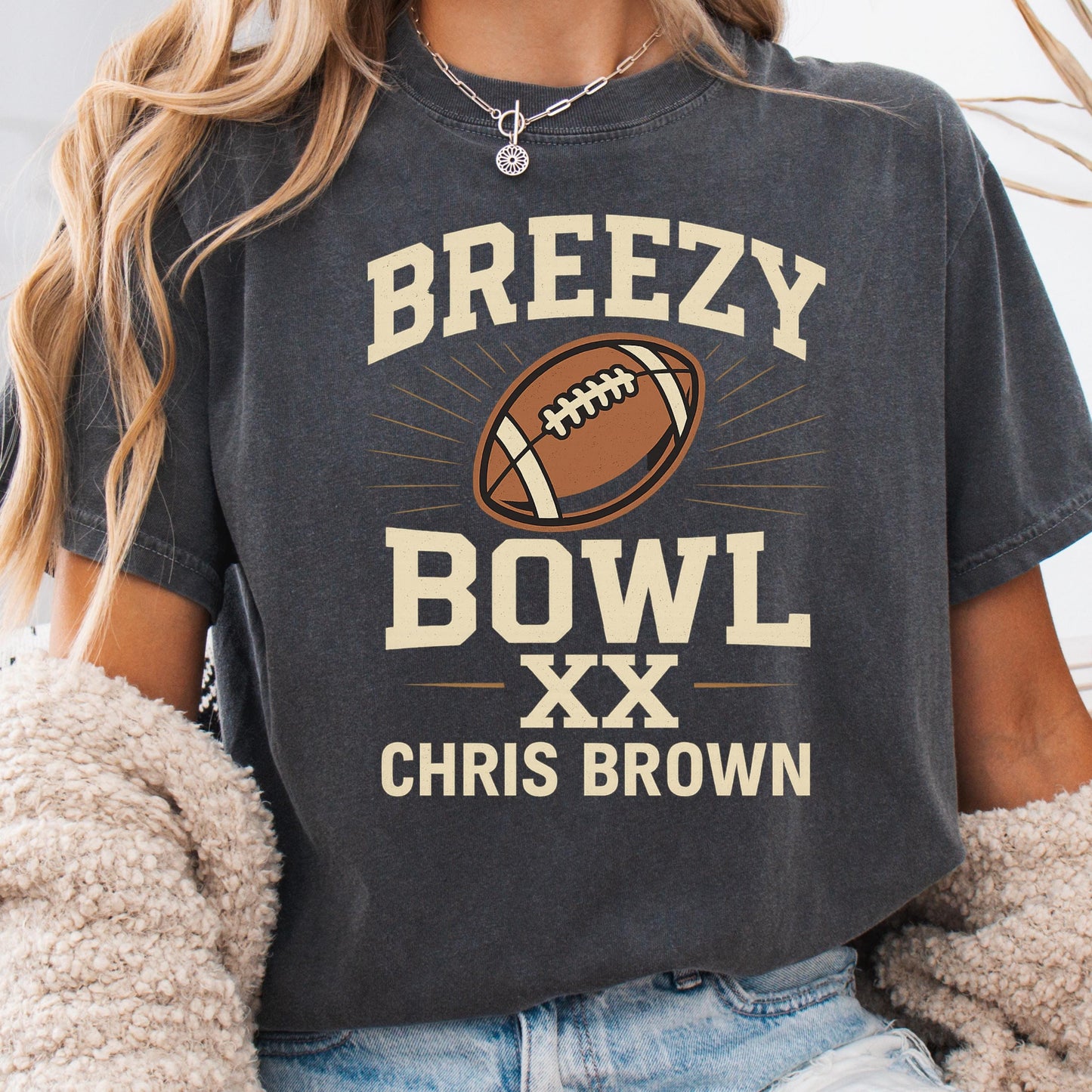 Breezy Bowl Tour Shirt - Chris Brown Tee | Vintage Football Graphic Tee