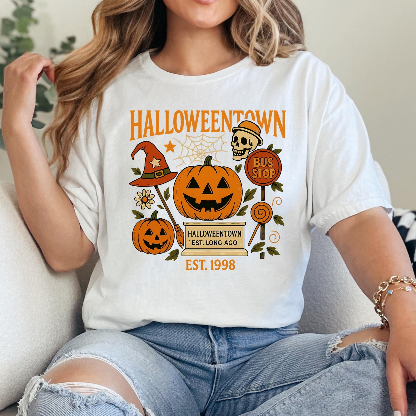 Vintage Halloween T-Shirt - Retro Pumpkin Shirt With Jack O Lantern Design