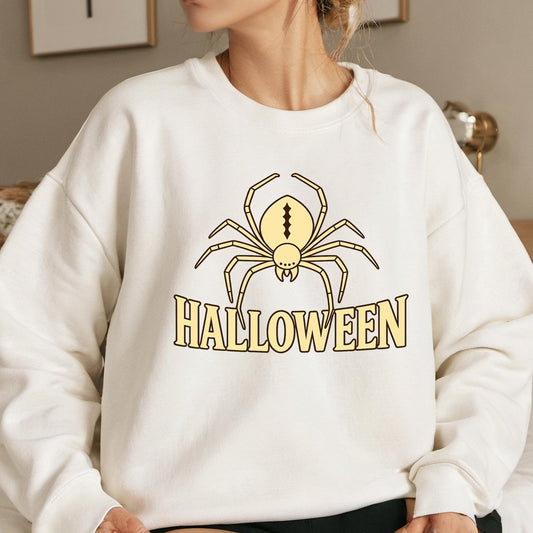 Halloween Spider Sweatshirt – Cozy Fall Sweater With Gothic Graphic Hoodie
