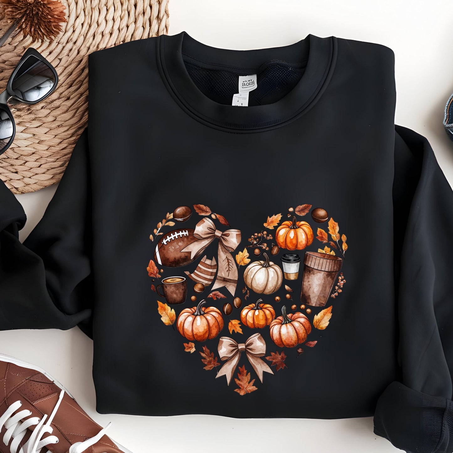 Pumpkin Spice Sweatshirt - Cozy Fall Crewneck | Soft Cotton Blend Pullover