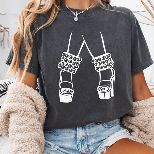 Western Graphic T-Shirt – Rustic Country Shirt With Silver Bead Ankle Cuffs Design