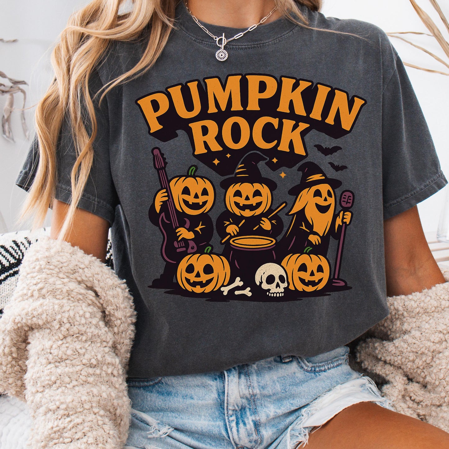 Pumpkin Rock Band Tee – Funny Jack O Lantern Shirt | Halloween Band Shirt