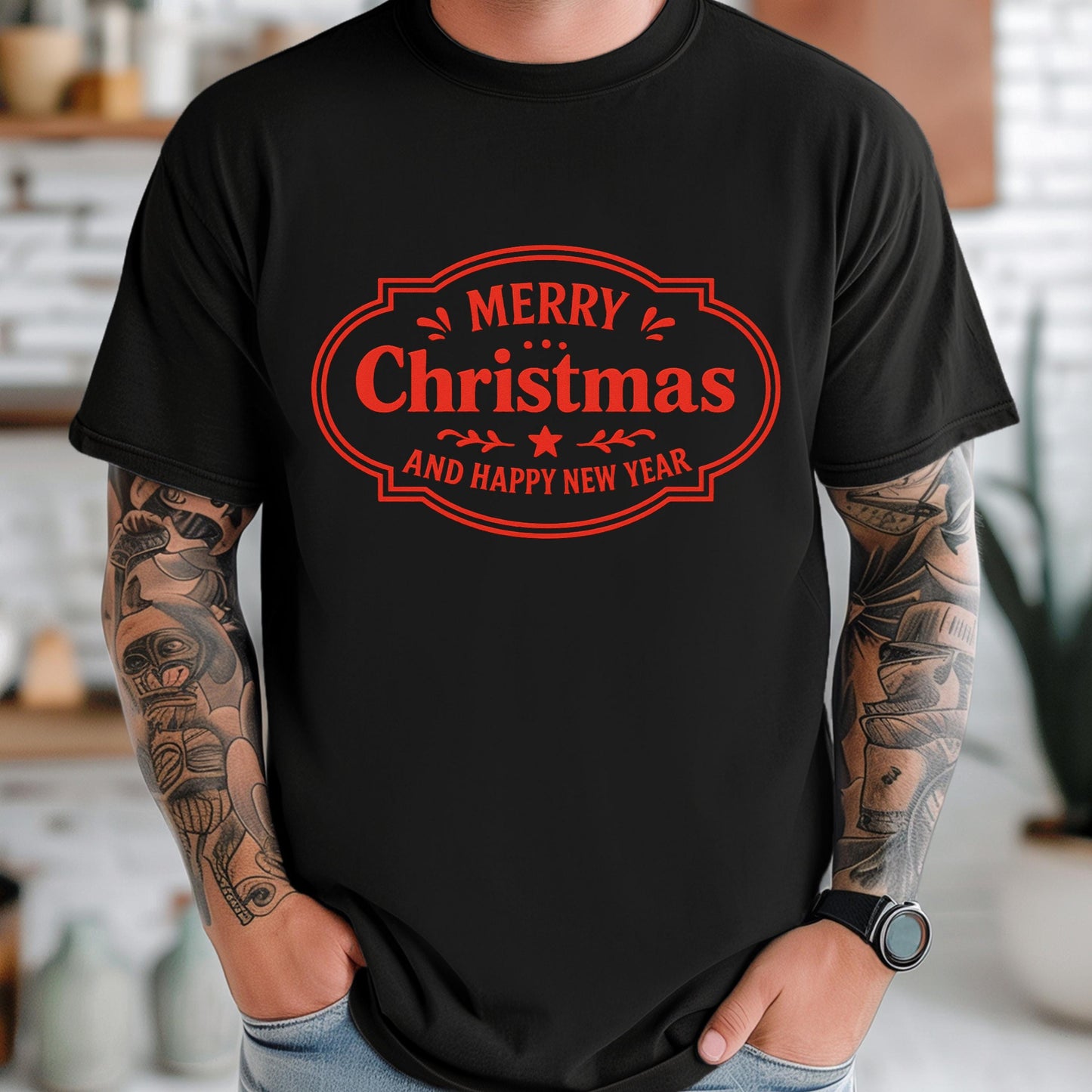 Retro Christmas Graphic T-Shirt: Comfort Colors Unisex Holiday Tee