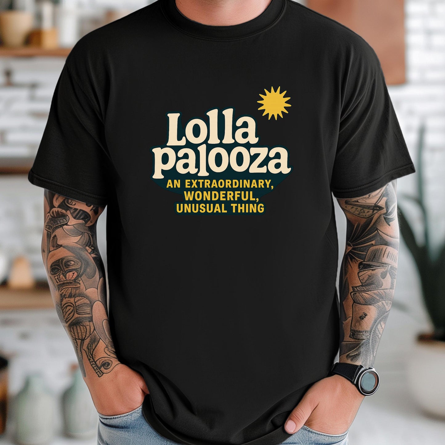 Lollapalooza Graphic Tee – Retro Festival Music Shirt | Vintage Typography T-Shirt