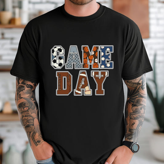 Game Day Sports Tee - Unisex Graphic Tee With Varsity Block Letters