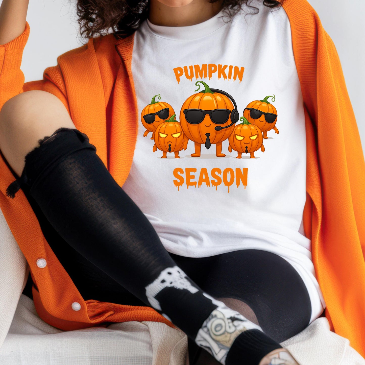 Pumpkin Season T-Shirt – Cozy Season Shirt With Retro Pumpkin Graphic Tee