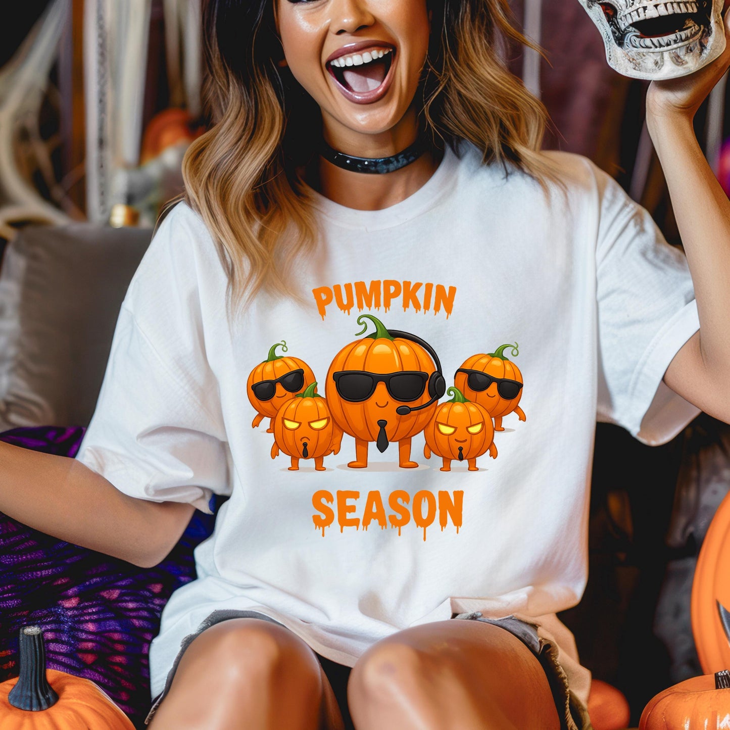 Pumpkin Season T-Shirt – Cozy Season Shirt With Retro Pumpkin Graphic Tee