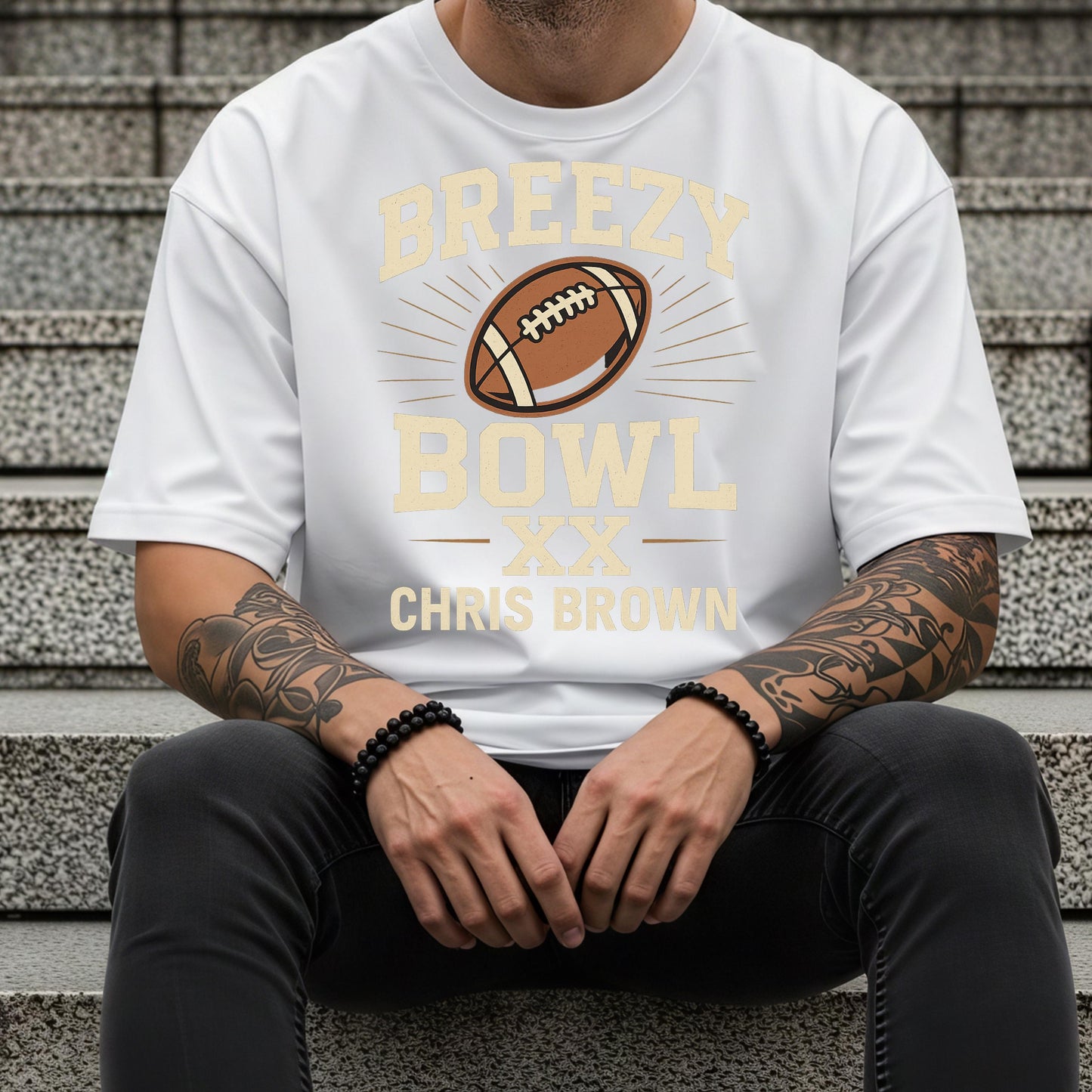 Breezy Bowl Tour Shirt - Chris Brown Tee | Vintage Football Graphic Tee