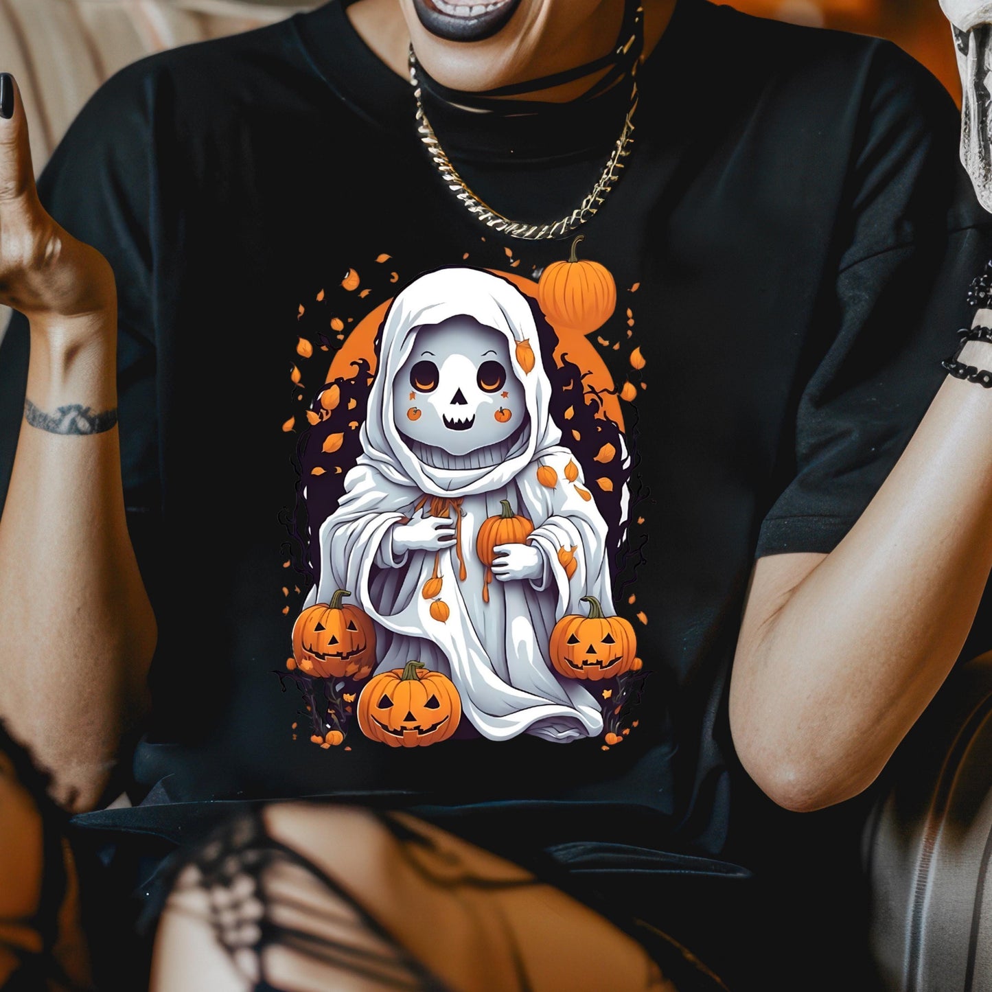 Halloween Ghost Shirt - Cute Pumpkin Patch Shirt | Unisex Soft Cotton Tee