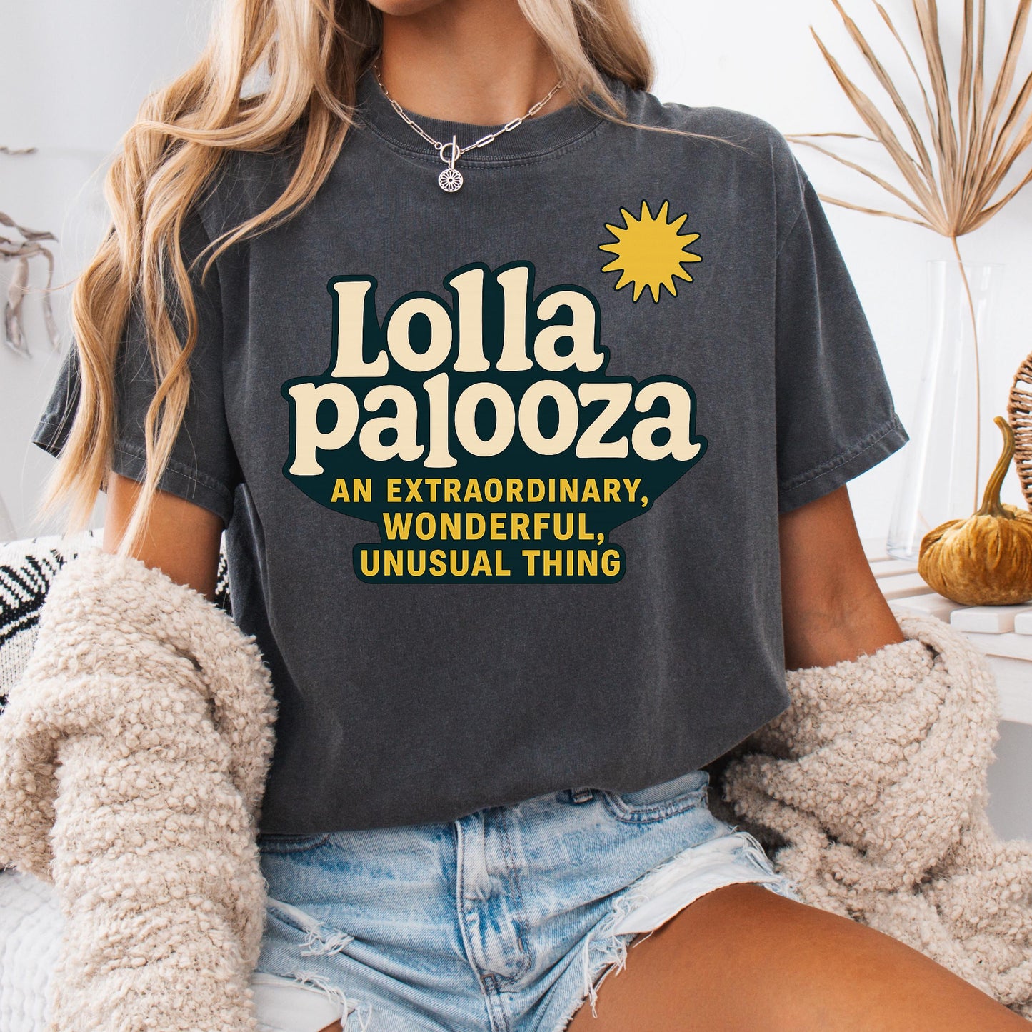Lollapalooza Graphic Tee – Retro Festival Music Shirt | Vintage Typography T-Shirt