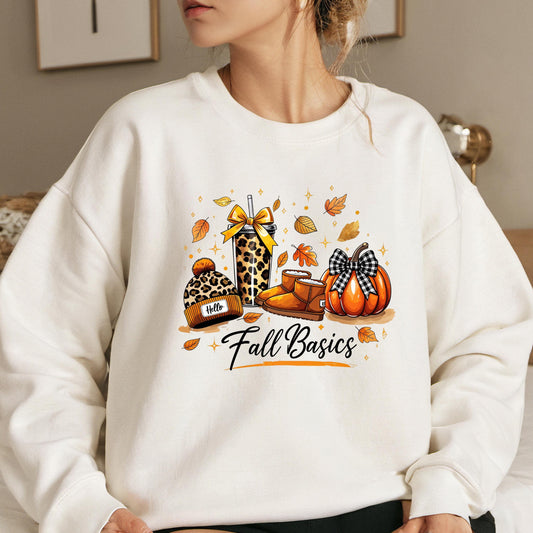 Leopard Pumpkin Sweatshirt - Cozy Fall Crewneck With Soft Fleece Comfort