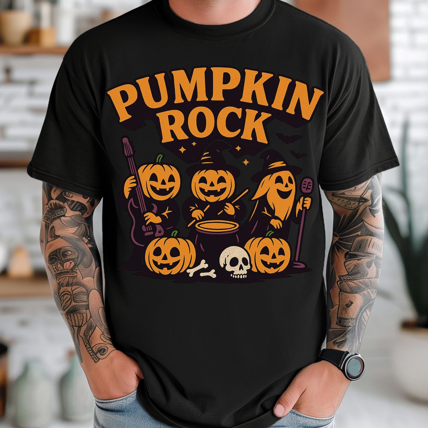 Pumpkin Rock Band Tee – Funny Jack O Lantern Shirt | Halloween Band Shirt
