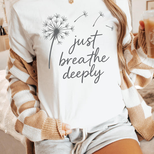 Cream Aesthetic Tee – Minimalist Calming Shirt With Light Neutral Quote