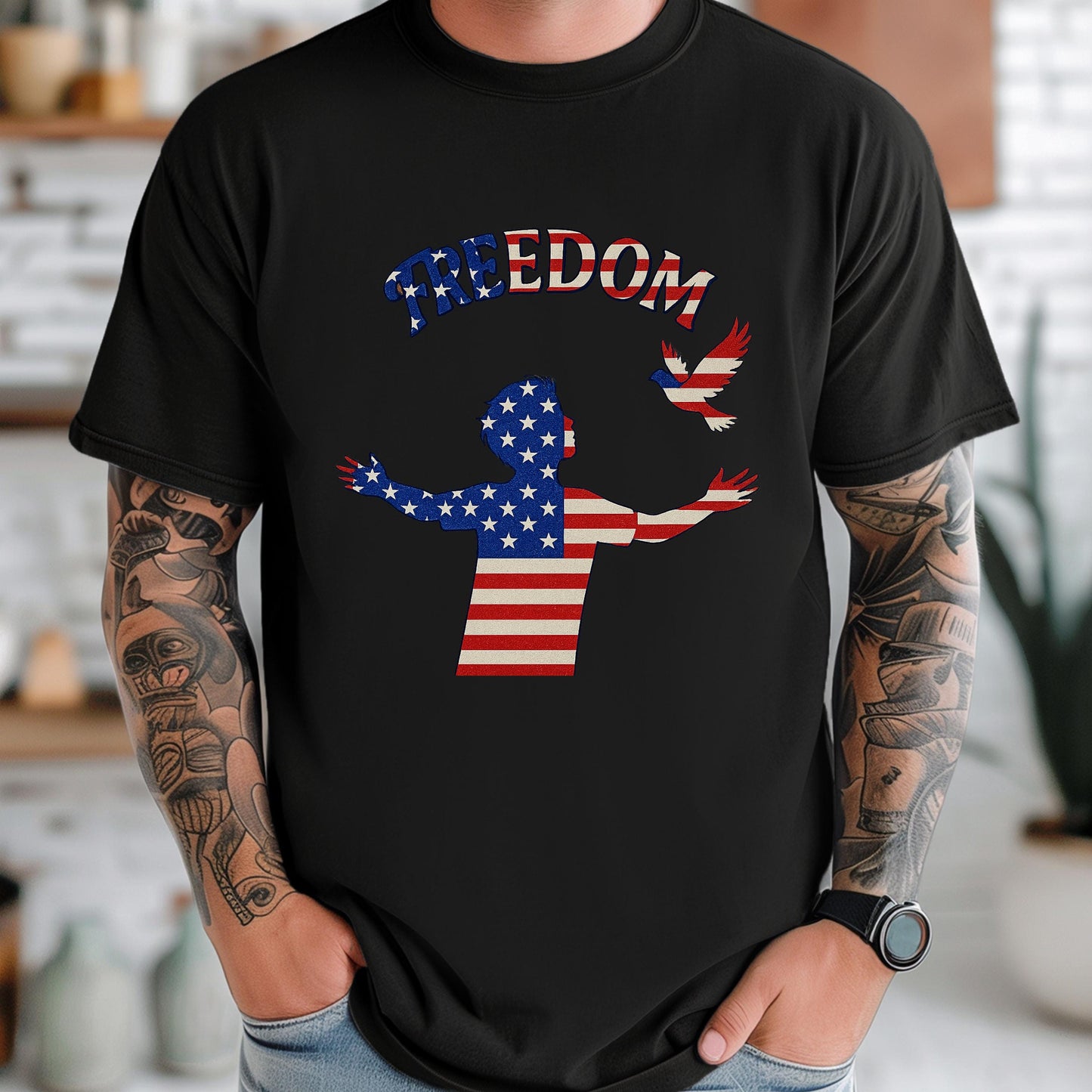 USA Flag T-Shirt - Patriotic Shirt With American Pride & Red White Blue Design