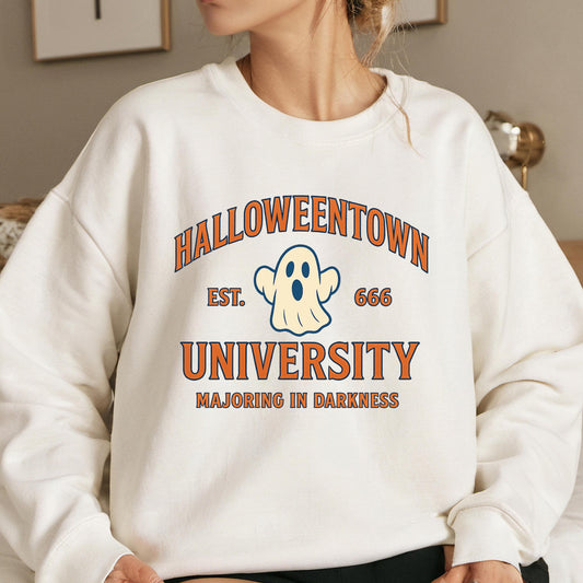 Halloween Sweatshirt – Cozy Oversized Cotton Blend Retro Fall Outfit With Ghost Pumpkin Design
