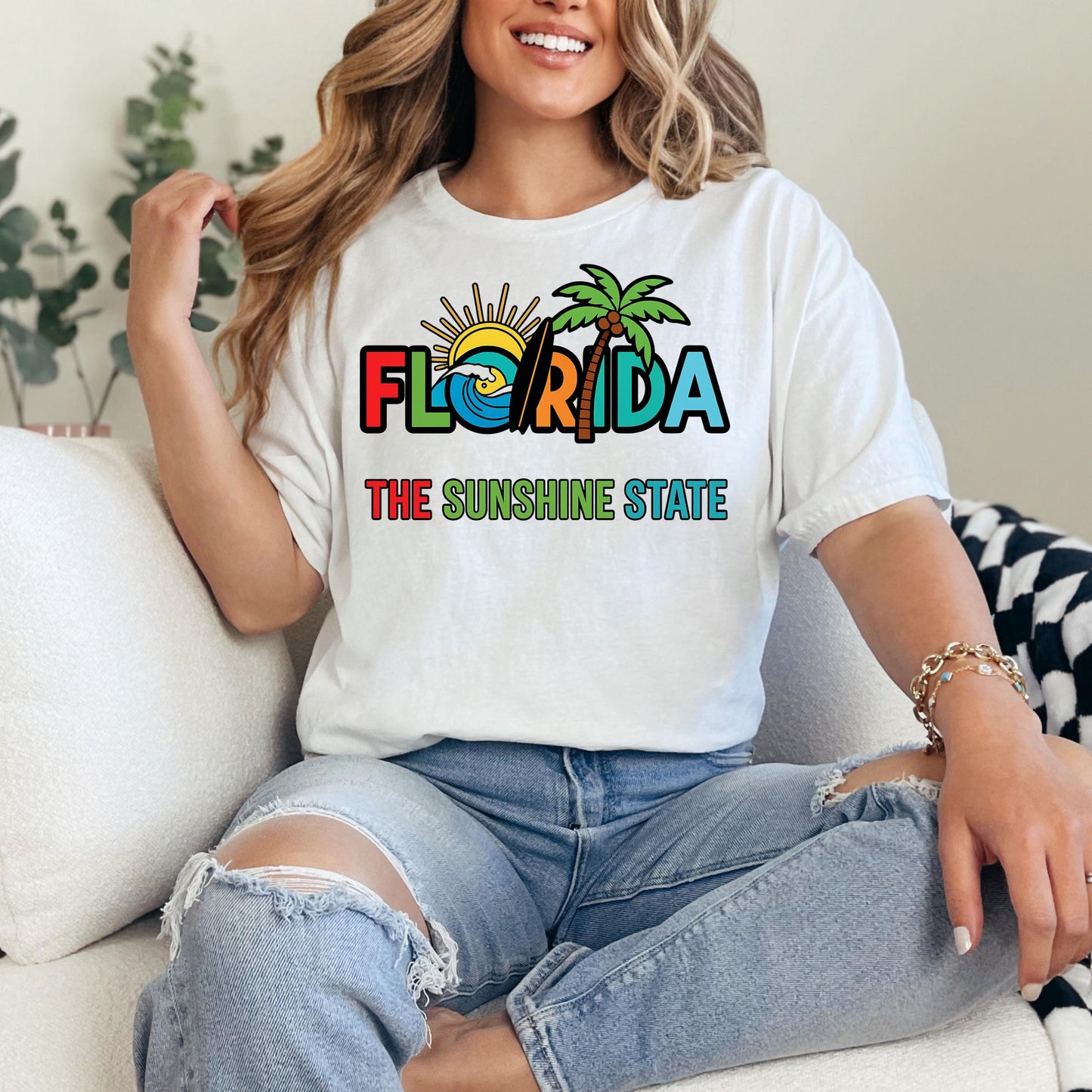 Florida Retro T-Shirt – Vibrant Sunshine State Shirt With Palm Tree Graphic