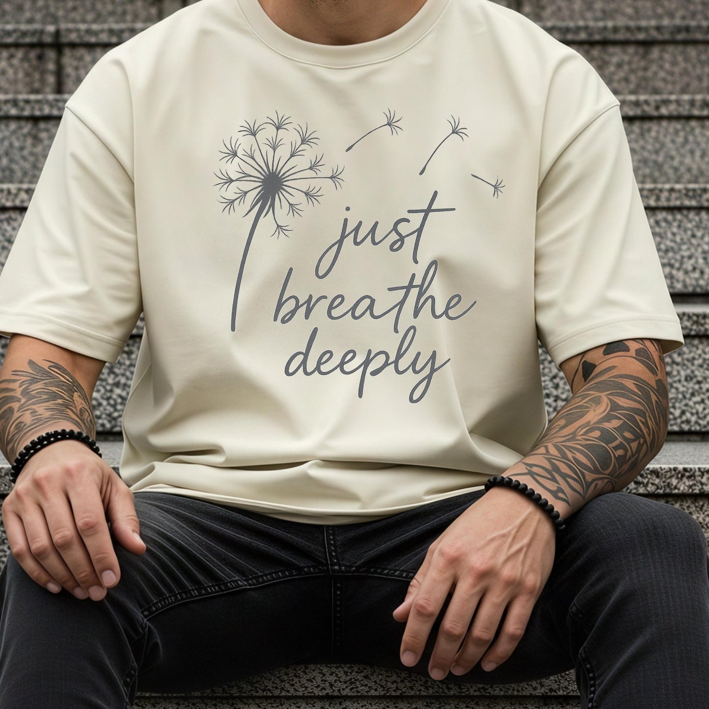 Cream Aesthetic Tee – Minimalist Calming Shirt With Light Neutral Quote