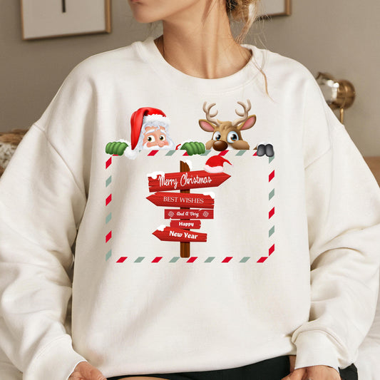 Santa Reindeer Sweatshirt – Cozy Holiday Crewneck | Unisex Christmas Apparel