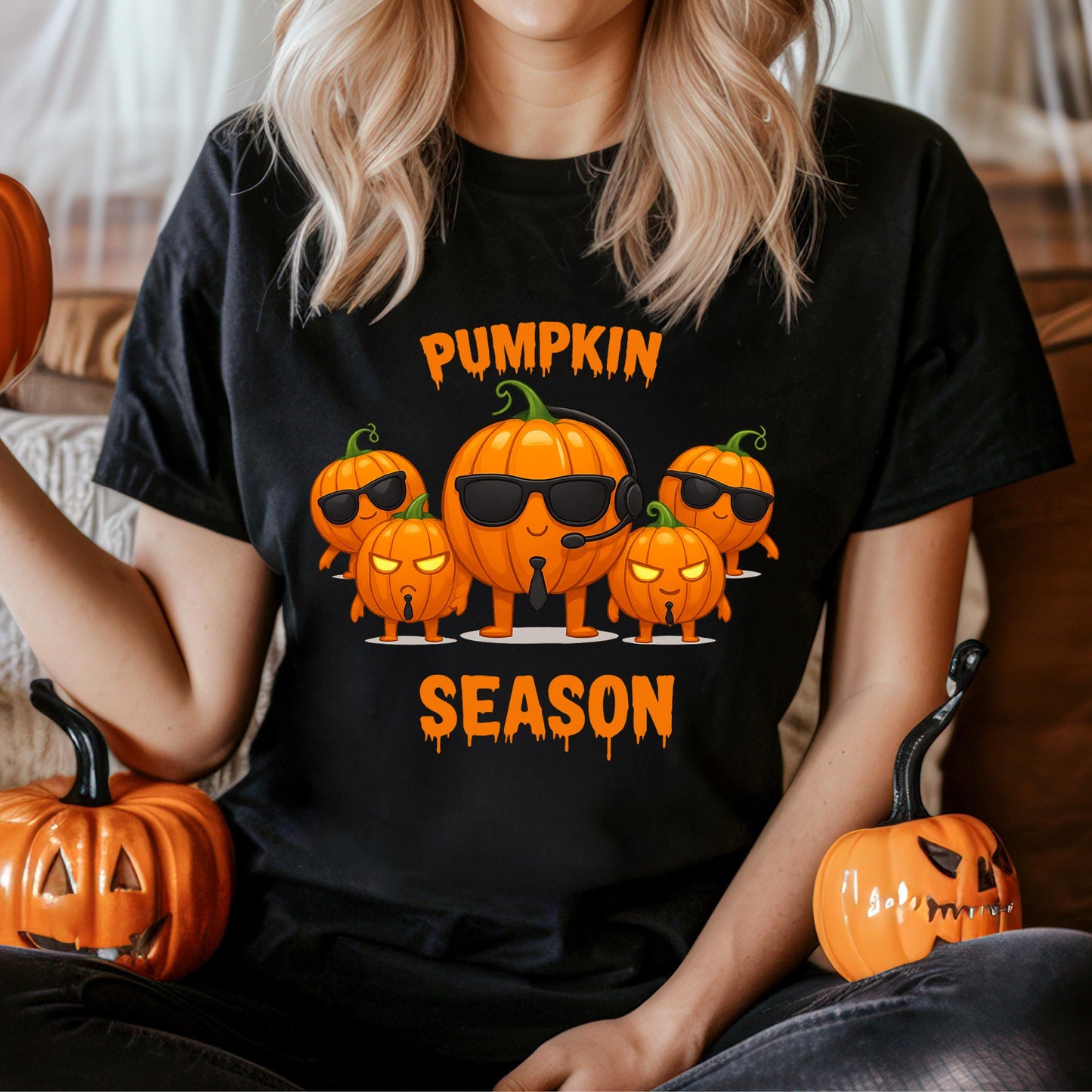 Pumpkin Season T-Shirt – Cozy Season Shirt With Retro Pumpkin Graphic Tee