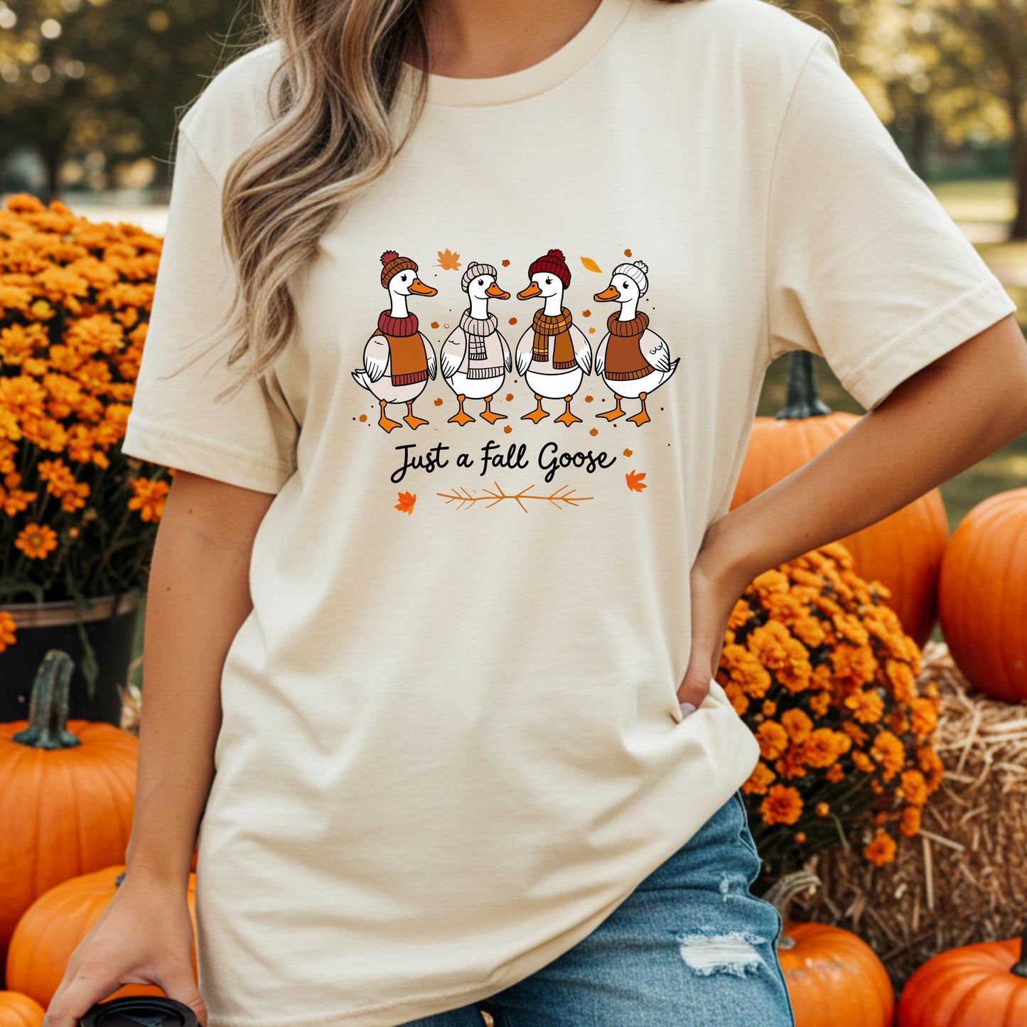 Funny Fall Goose Tee – Cozy Fall Shirt With Cute Farm Animal Design