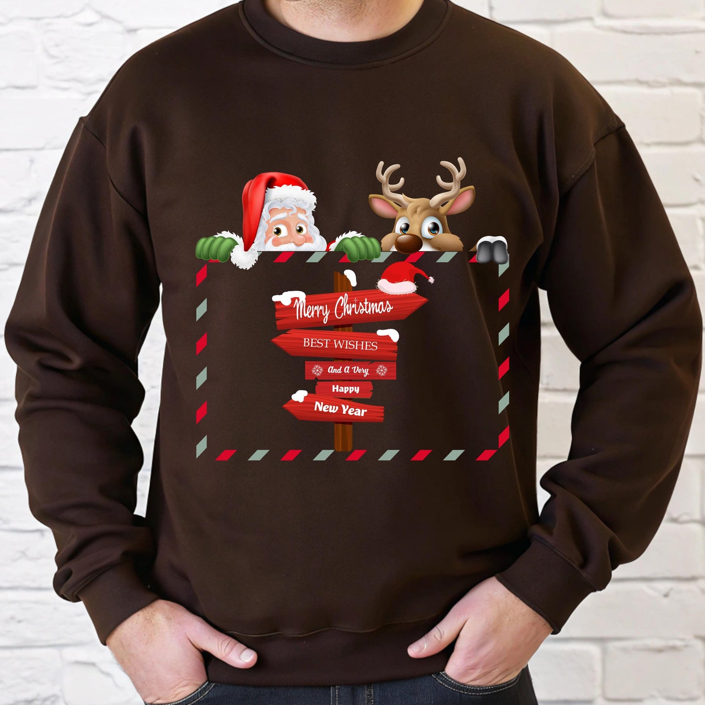 Santa Reindeer Sweatshirt – Cozy Holiday Crewneck | Unisex Christmas Apparel
