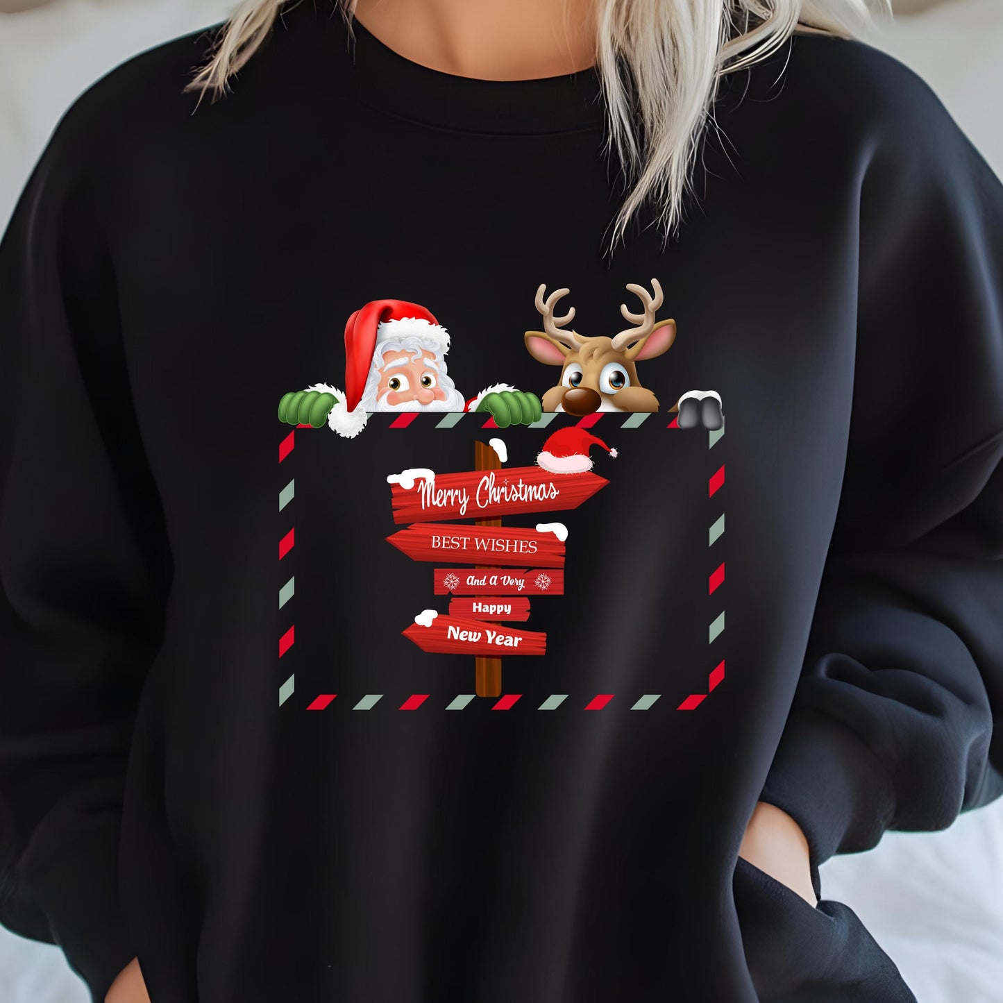 Santa Reindeer Sweatshirt – Cozy Holiday Crewneck | Unisex Christmas Apparel