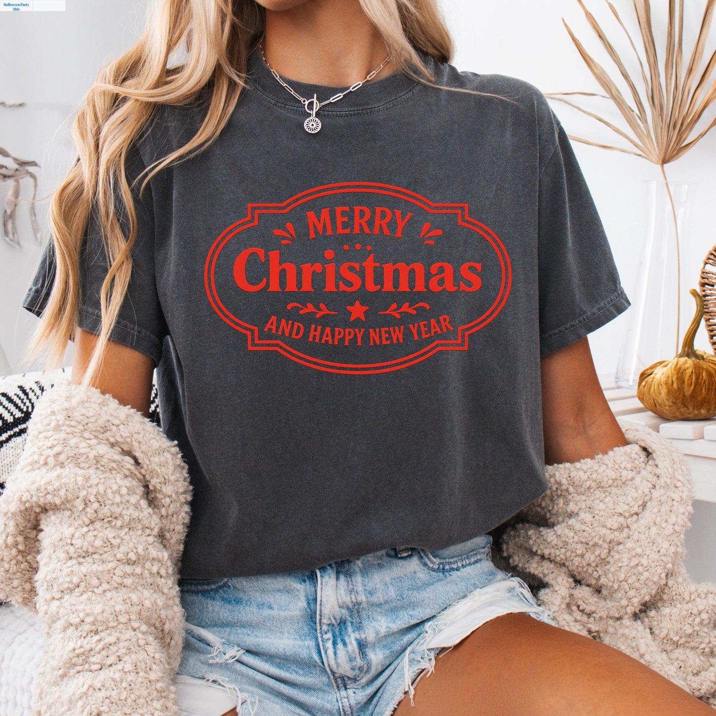 Retro Christmas Graphic T-Shirt: Comfort Colors Unisex Holiday Tee