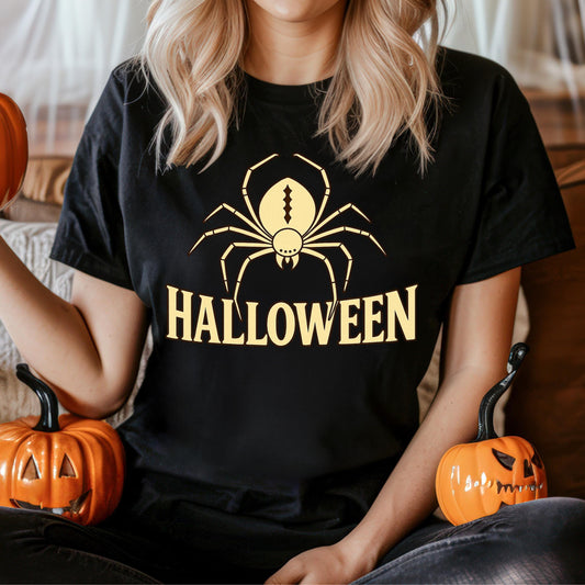 Spooky Spider T-Shirt – Gothic Halloween Tee | Retro Graphic Shirt, Soft Cotton