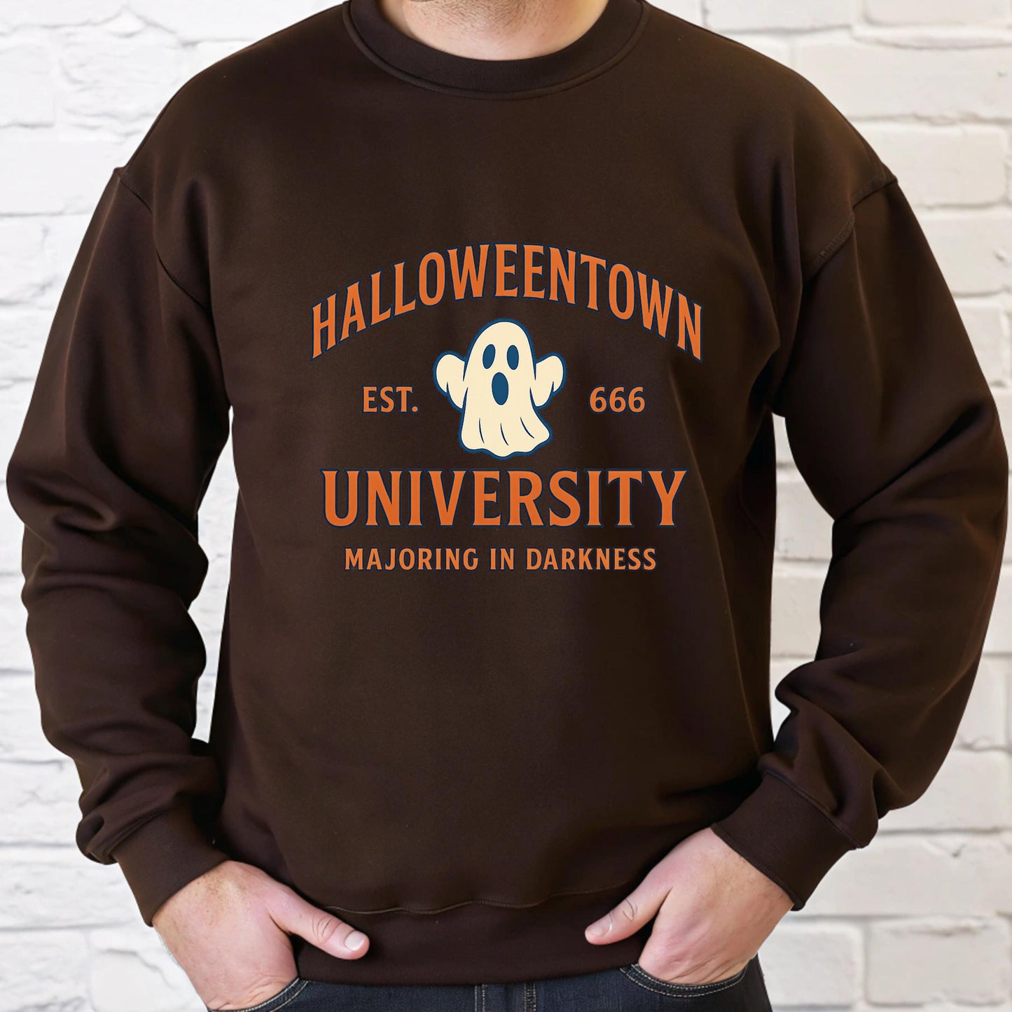 Halloween Sweatshirt – Cozy Oversized Cotton Blend Retro Fall Outfit With Ghost Pumpkin Design