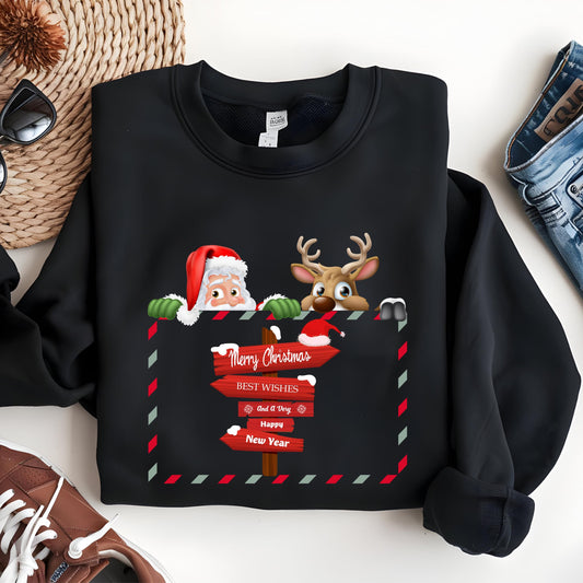 Santa Reindeer Sweatshirt – Cozy Holiday Crewneck | Unisex Christmas Apparel