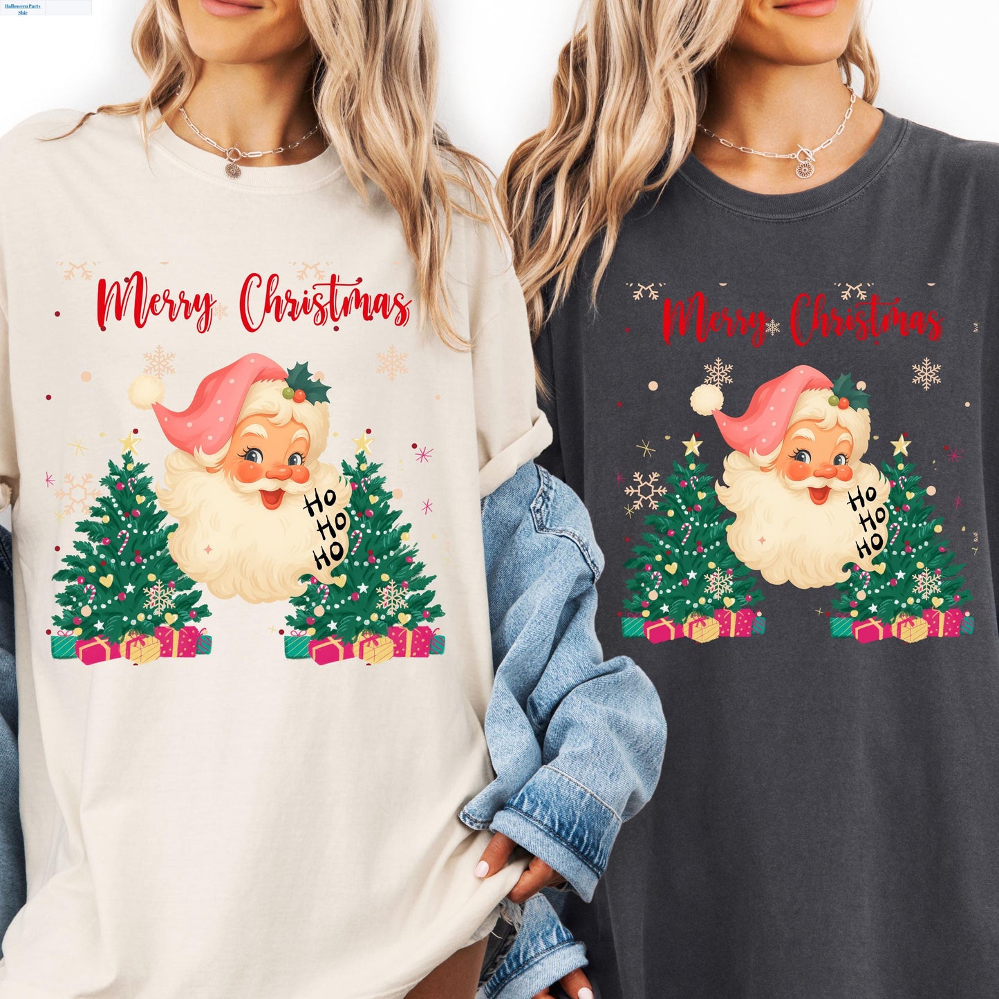 Retro Pink Santa Christmas T-Shirt: Vintage Holiday Graphic Tee