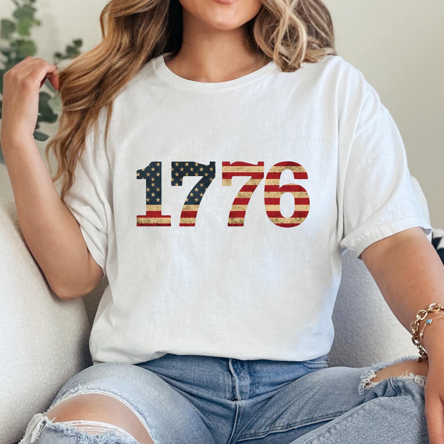 American Flag Shirt - Vintage 1776 Tee | Patriotic July 4th Celebration Wear