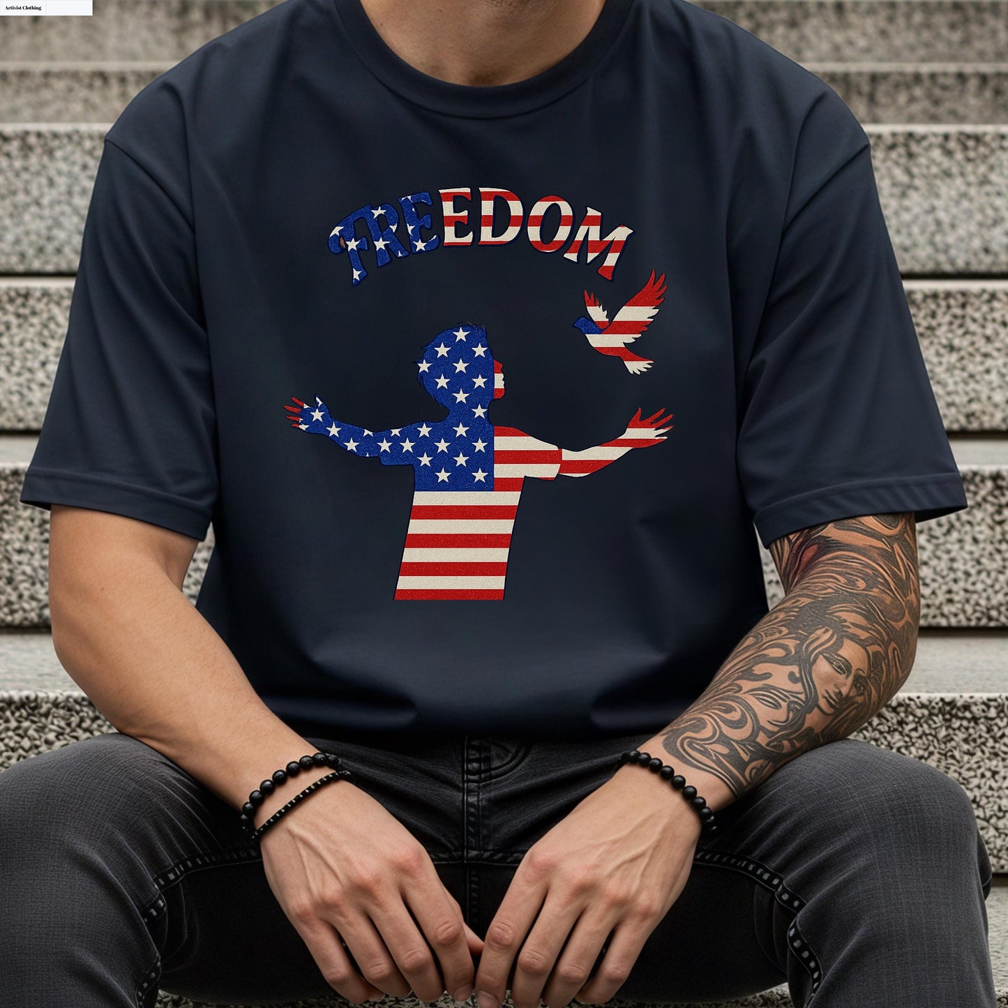 USA Flag T-Shirt - Patriotic Shirt With American Pride & Red White Blue Design