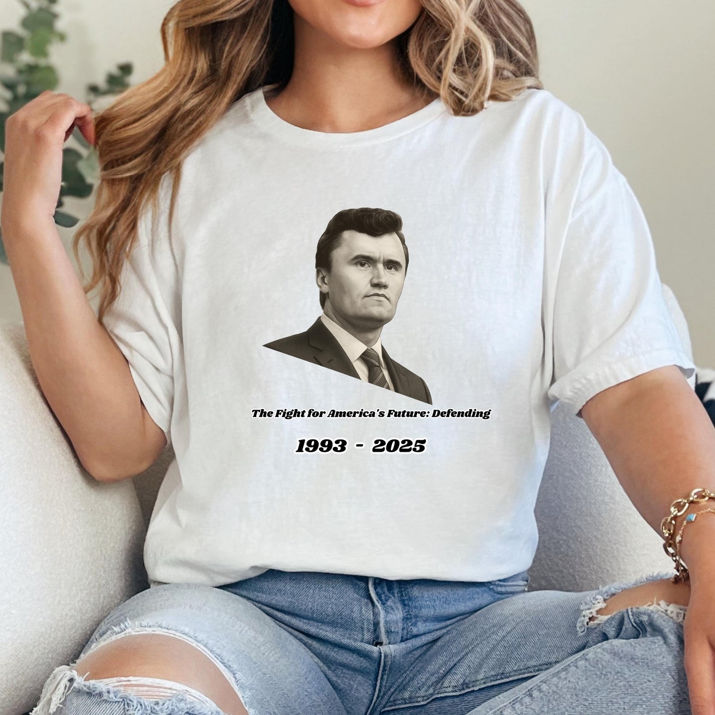 Conservative Charlie Kirk T-Shirt - Bold Political Graphic Tee With Patriotic Flag