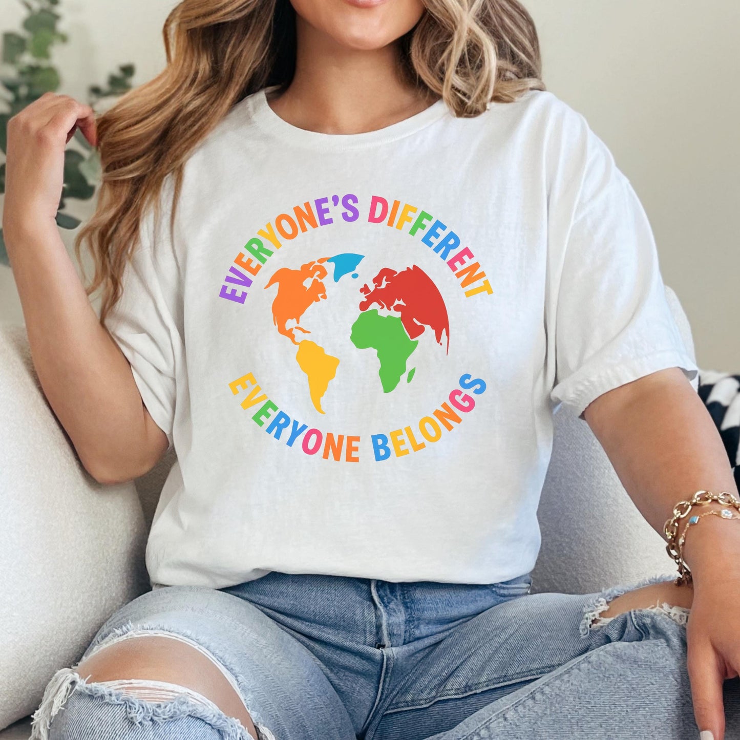 Diversity World Map T-Shirt – Colorful Continents Tee | Inclusive Earth Shirt