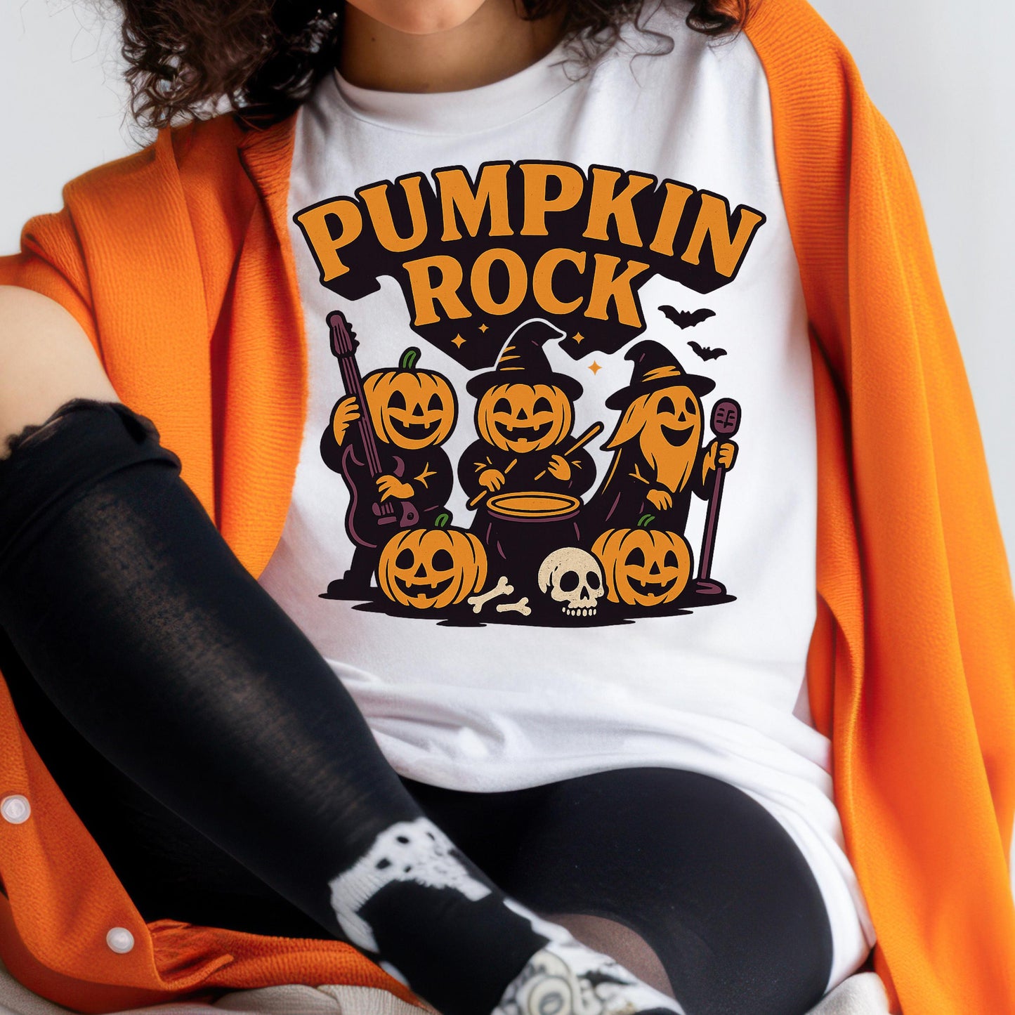 Pumpkin Rock Band Tee – Funny Jack O Lantern Shirt | Halloween Band Shirt