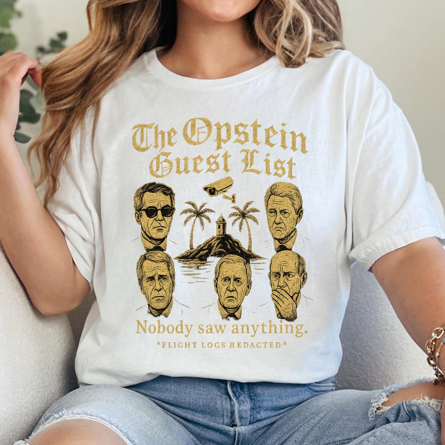 Political Satire Shirt – Trump Epstein Shirt | Dark Humor Graphic Tee, Unisex Vintage T-Shirt