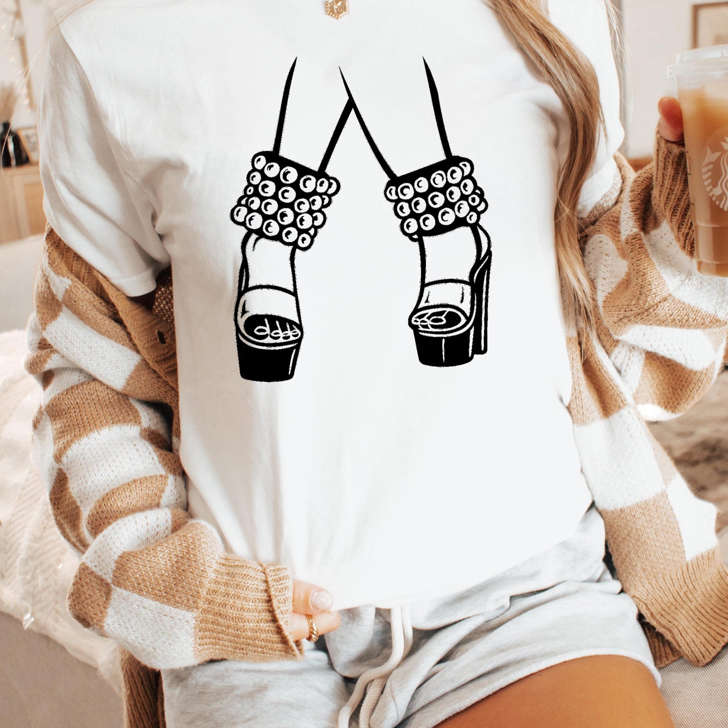 Western Rodeo T-Shirt - Rustic Country Fashion Boho Cowboy Shirt With Silver Bead Ankle Cuffs