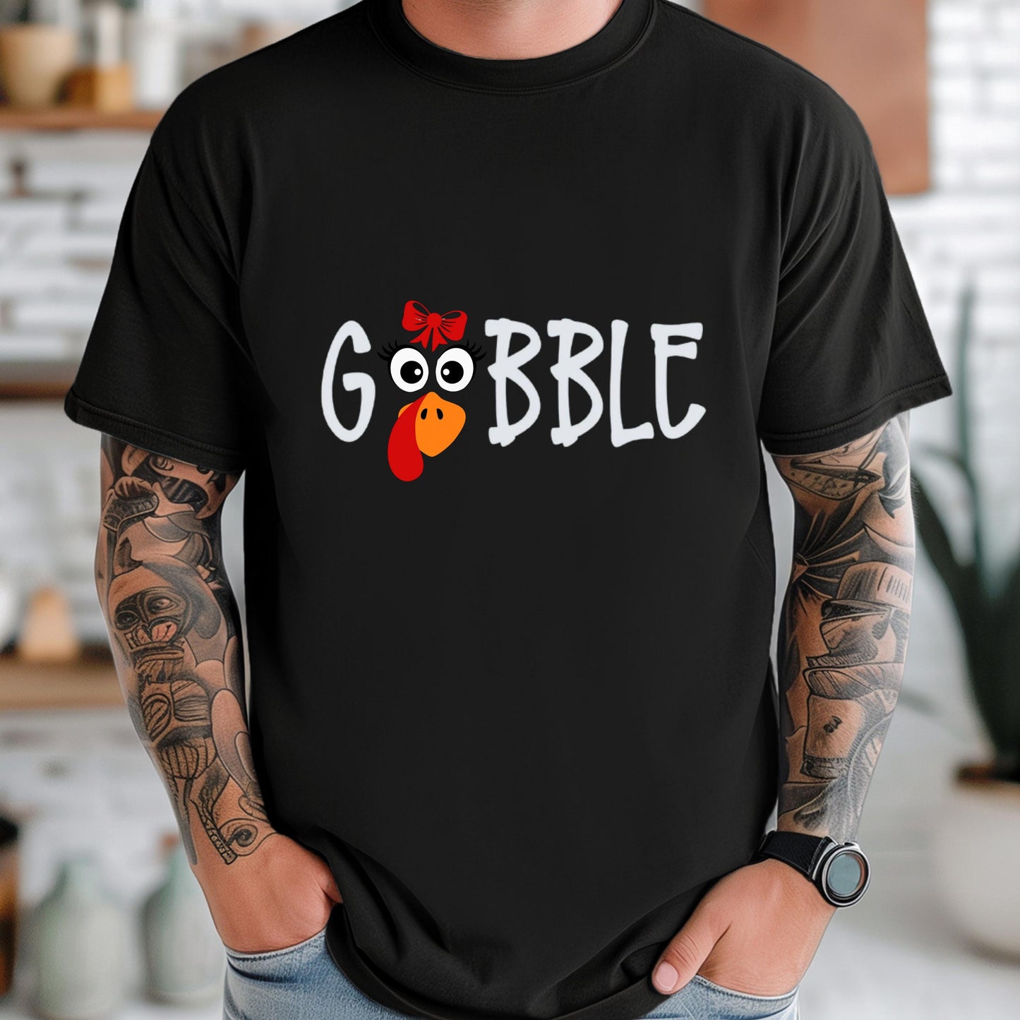 Thanksgiving Shirt - Cozy Graphic Tee With Turkey Face | Family Matching Outfit