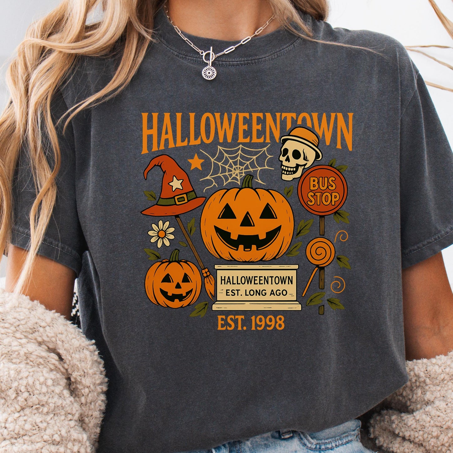 Vintage Halloween T-Shirt - Retro Pumpkin Shirt With Jack O Lantern Design