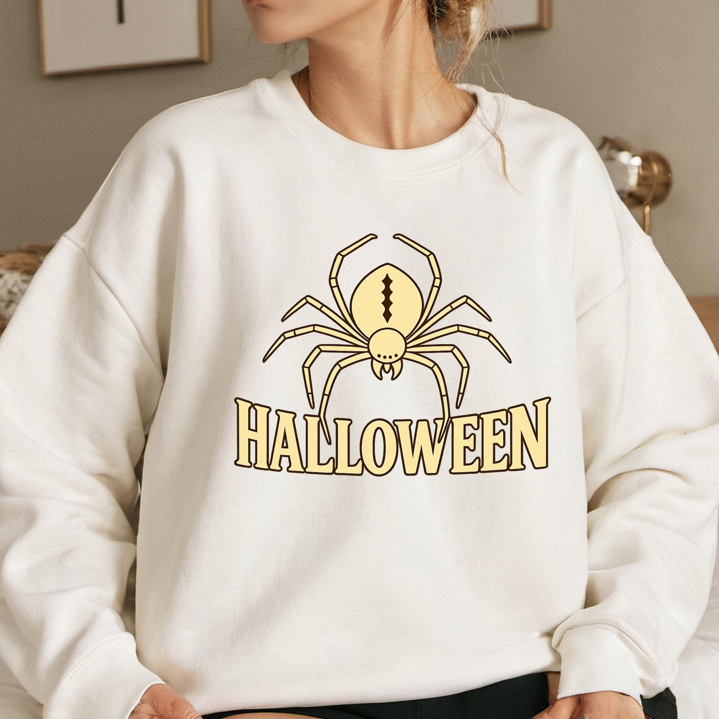 Halloween Spider Sweatshirt – Cozy Fall Sweater With Gothic Graphic Hoodie