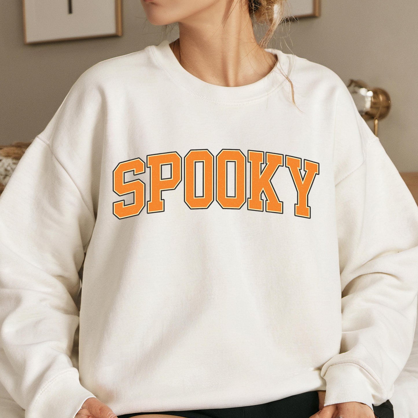 Vintage Halloween Sweatshirt - Cozy Retro Fall Crewneck | Distressed Letter Design