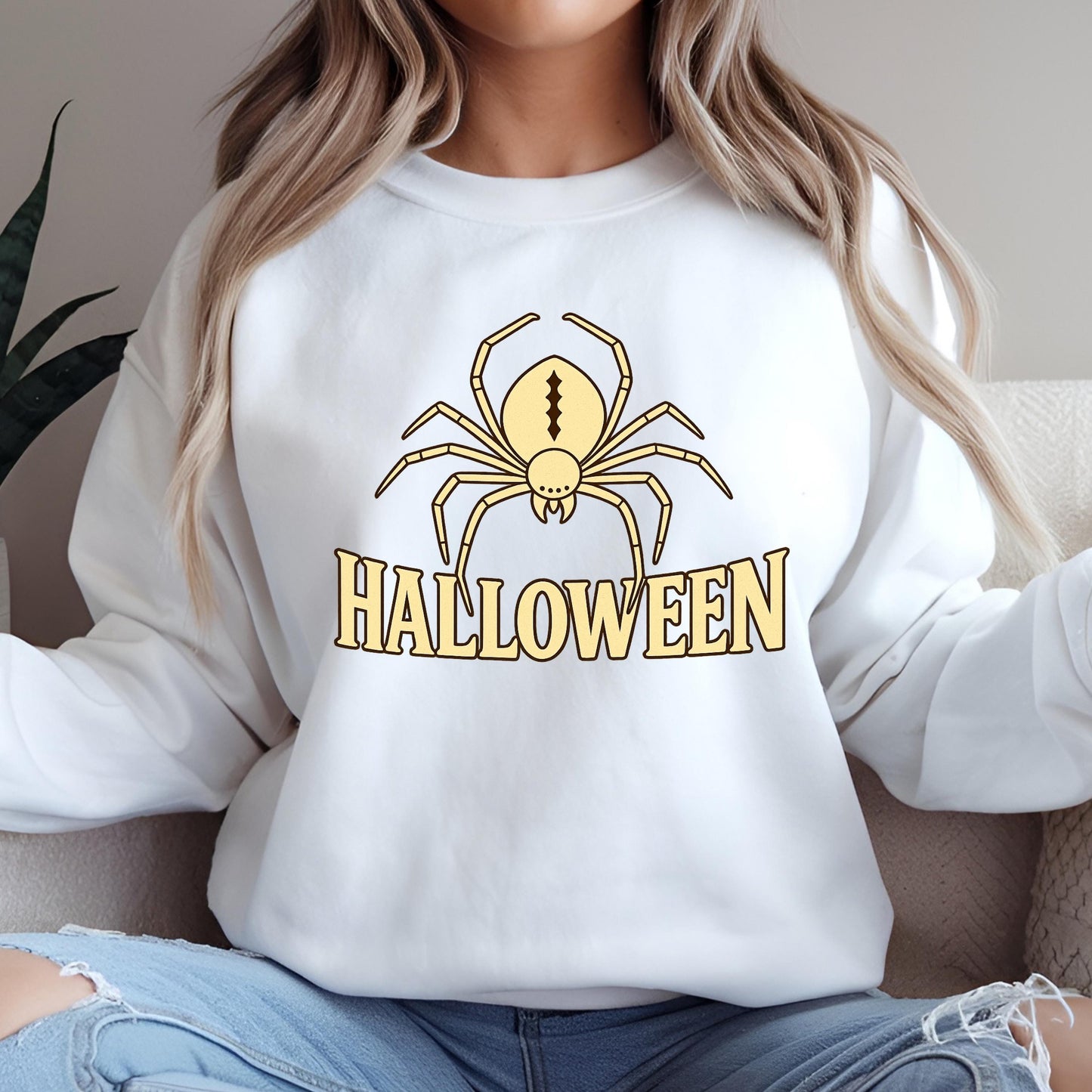 Halloween Spider Sweatshirt – Cozy Fall Sweater With Gothic Graphic Hoodie