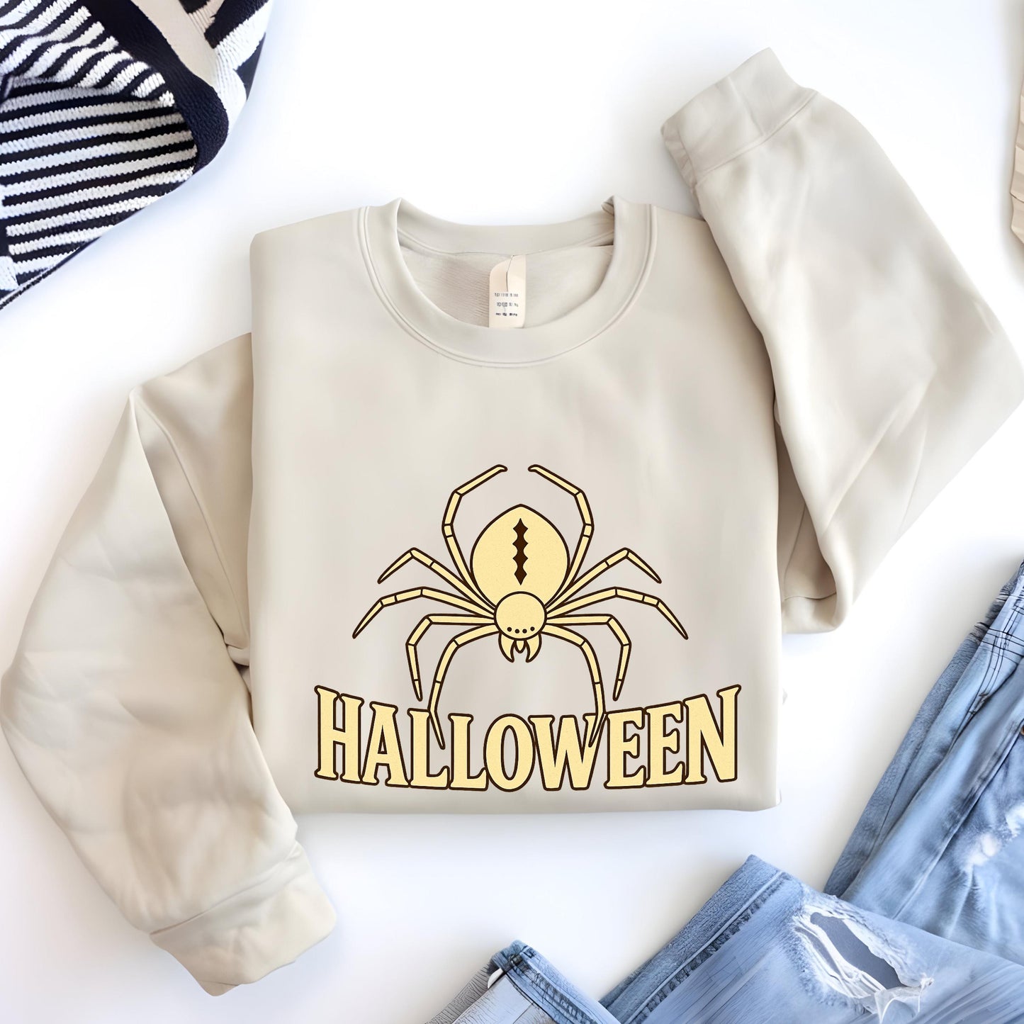 Halloween Spider Sweatshirt – Cozy Fall Sweater With Gothic Graphic Hoodie